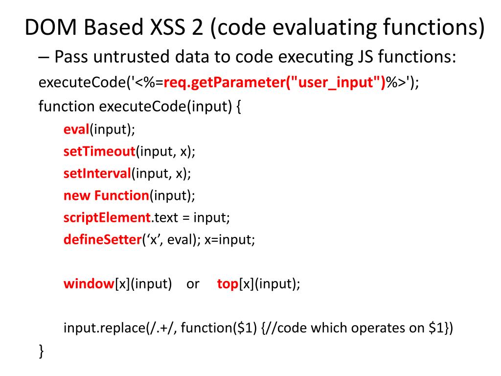PPT DOM Based XSS and Proper Output Encoding PowerPoint Presentation