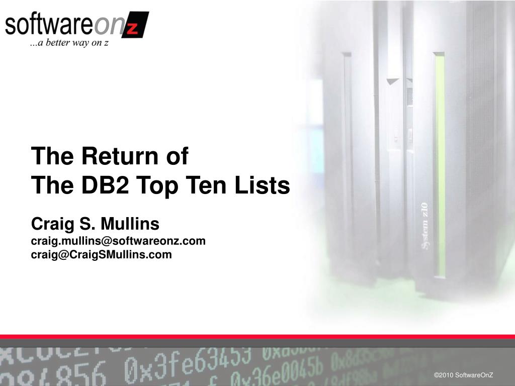 PPT The Return of The DB2 Top Ten Lists PowerPoint Presentation, free