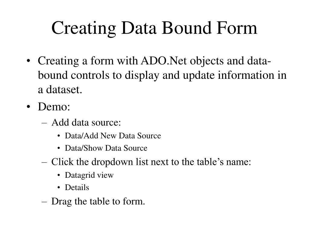 PPT Introduction to Database Tools and Data Binding