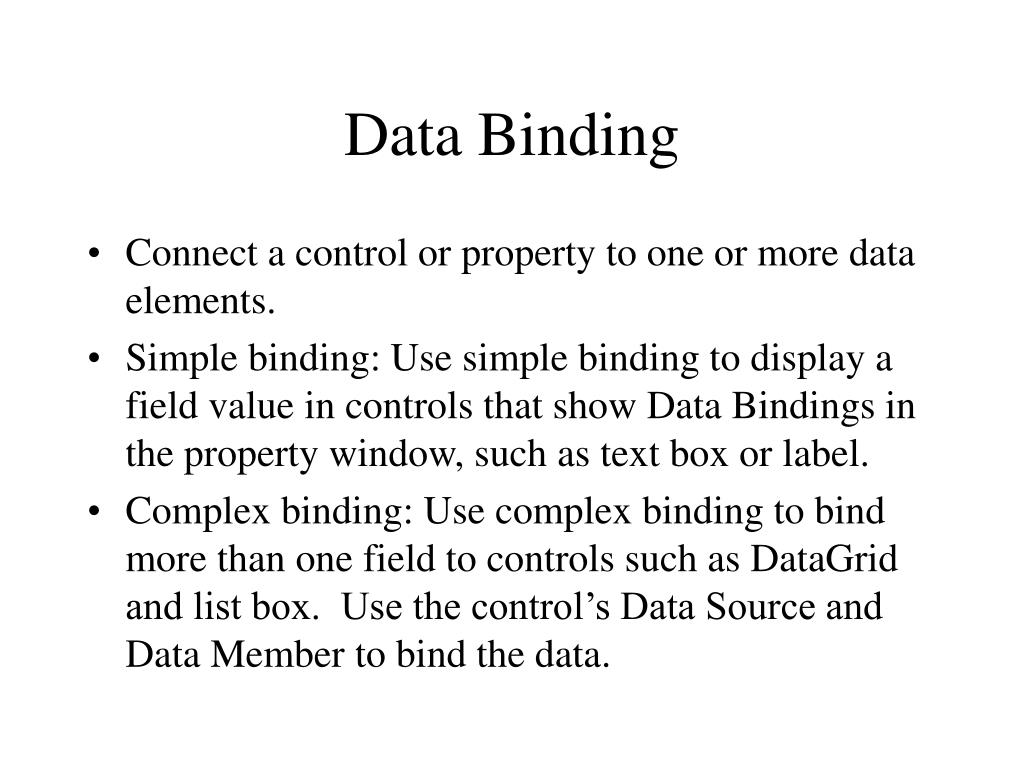 PPT Introduction to Database Tools and Data Binding