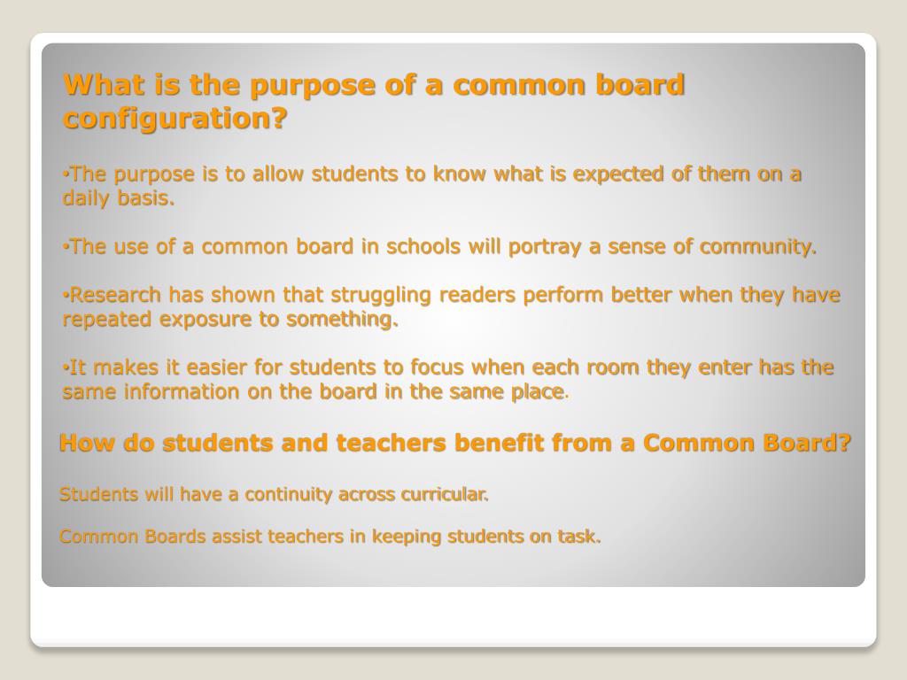 PPT Common Board Configuration PowerPoint Presentation, free download