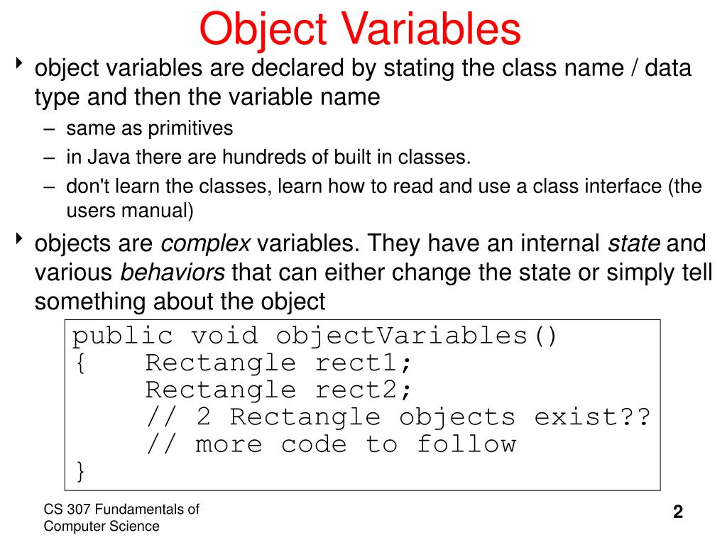 PPT Java Basics Pointers and Object Variables Topic 3 PowerPoint