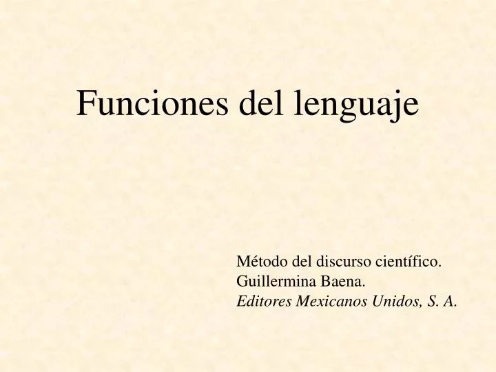 PPT Funciones del lenguaje PowerPoint Presentation, free