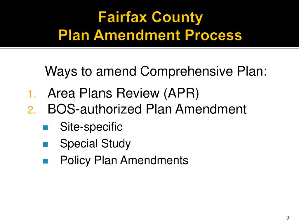 PPT Fairfax County’s Comprehensive Plan and Potential Application in