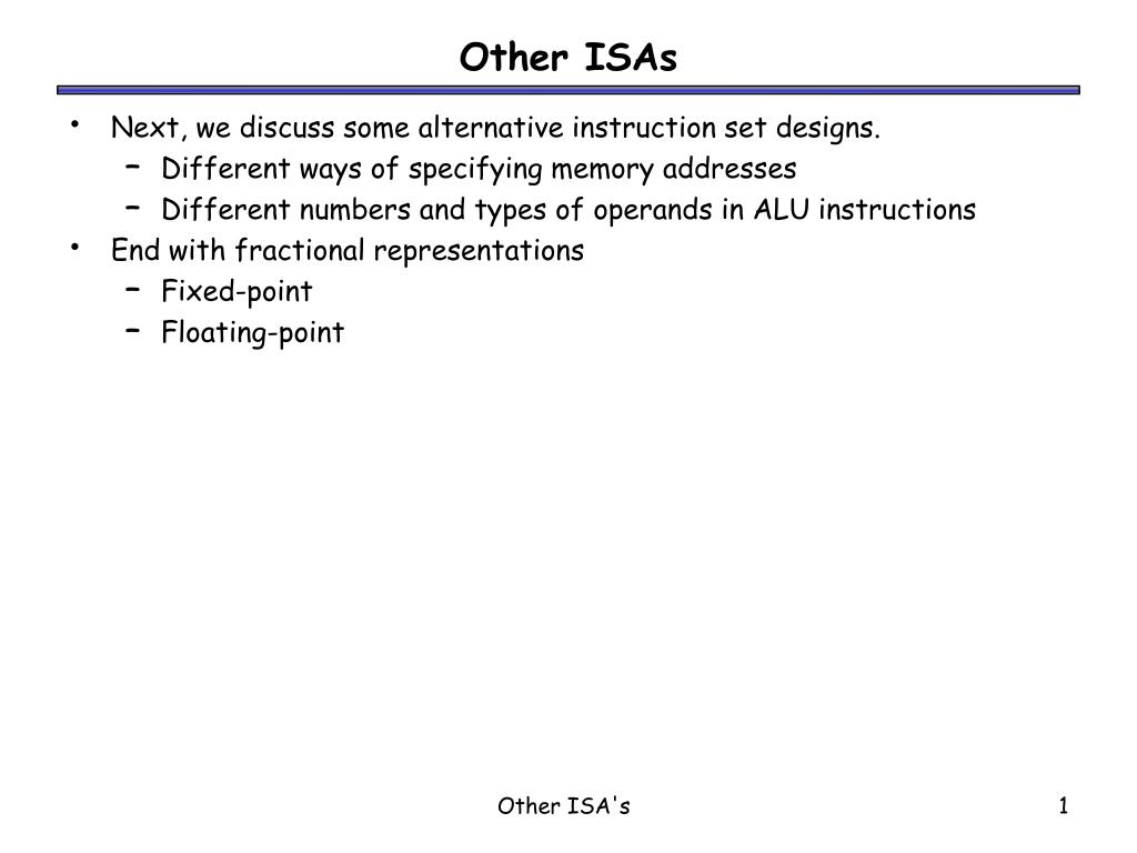 PPT Other ISAs PowerPoint Presentation, free download