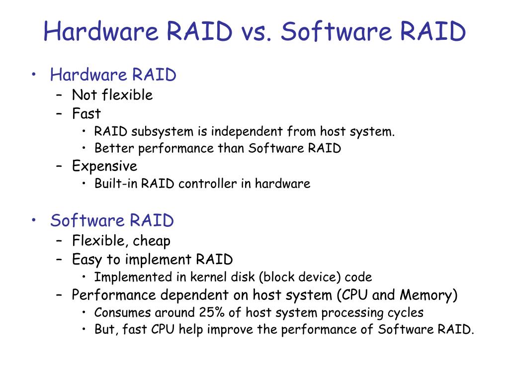 PPT Hardware RAID versus Software RAID PowerPoint Presentation, free