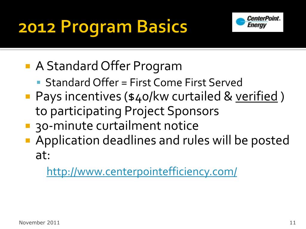 PPT CenterPoint Energy 2012 Commercial Load Management PowerPoint Presentation ID587938