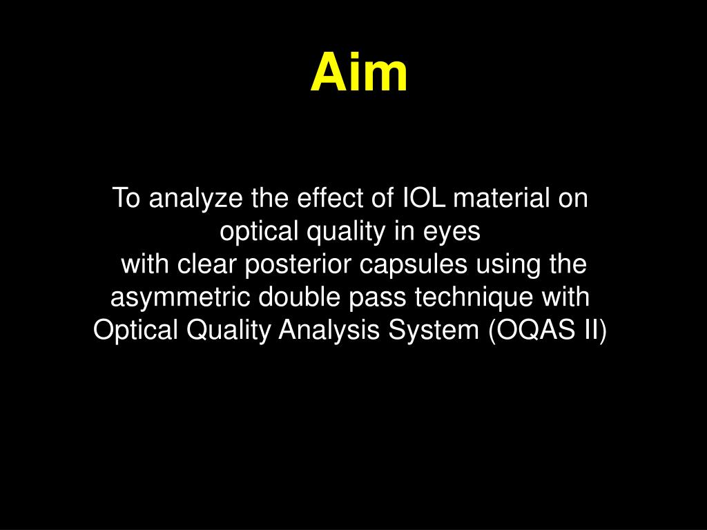 PPT Clinicopathological results of optical quality with different