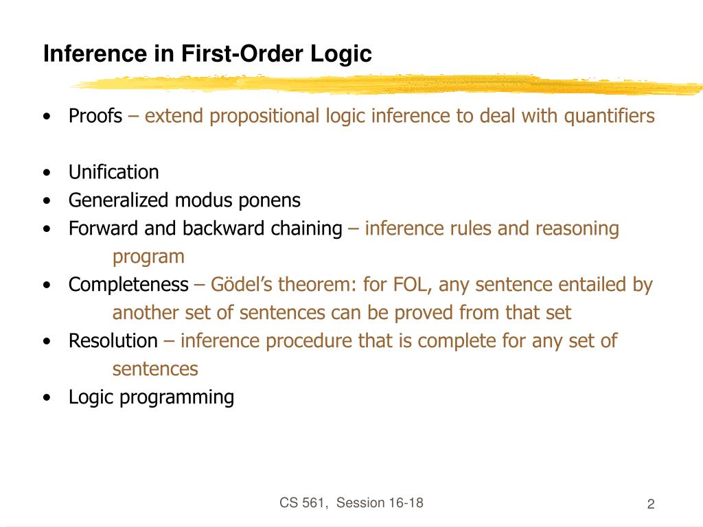 PPT Inference in FirstOrder Logic PowerPoint Presentation, free