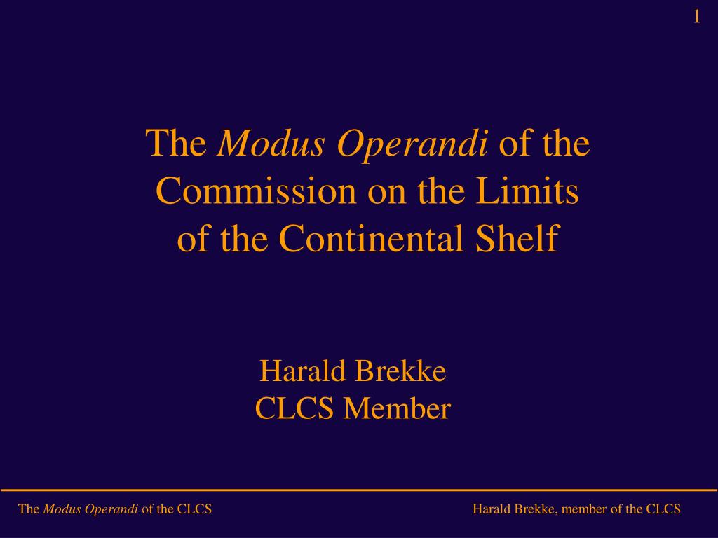 PPT The Modus Operandi of the Commission on the Limits of the Continental Shelf PowerPoint