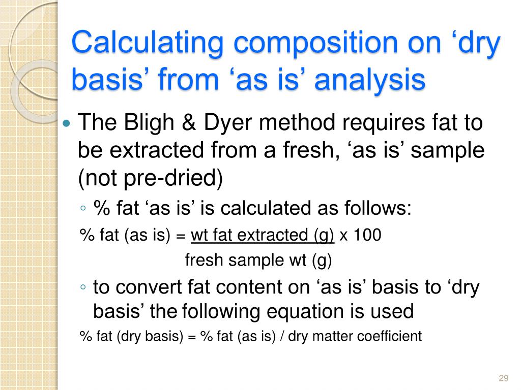 PPT Chapter 5 Analysis of water content, total solids & water