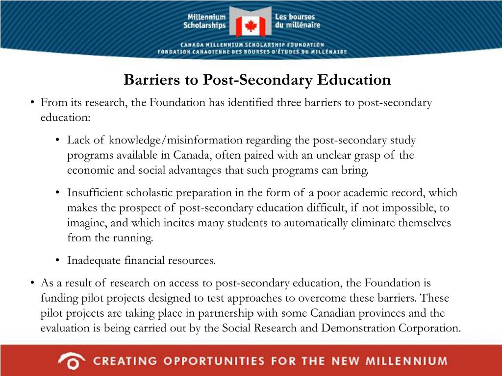 PPT Removing barriers to postsecondary education through career