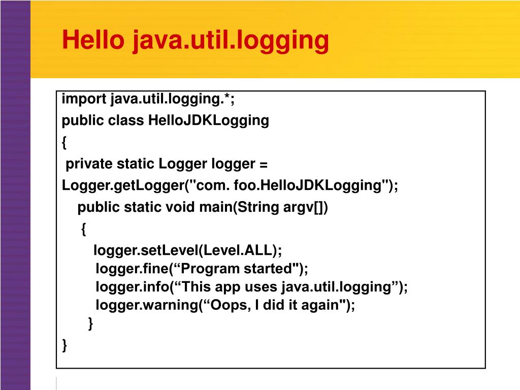 PPT Logging in Java applications PowerPoint Presentation, free