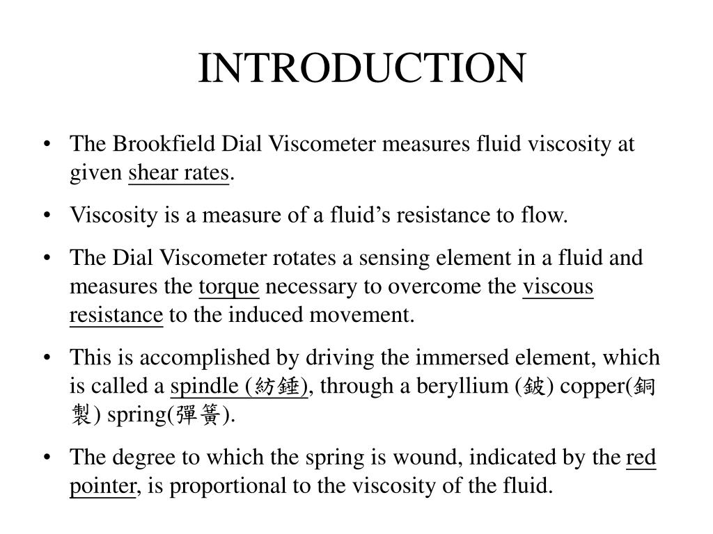 PPT BROOKFIELD DIAL 指針式黏度計 PowerPoint Presentation ID601772