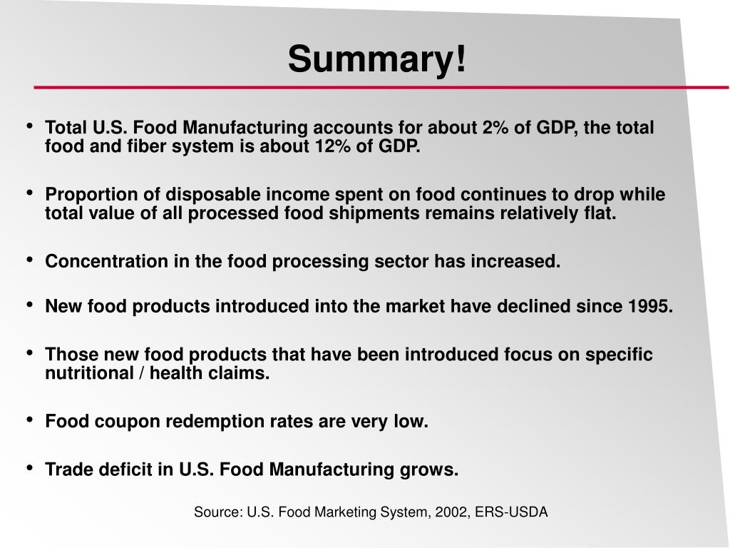 PPT U.S. Food Manufacturing PowerPoint Presentation, free download