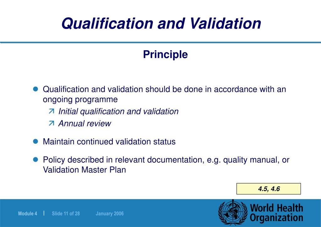 PPT Qualification and Validation PowerPoint Presentation, free