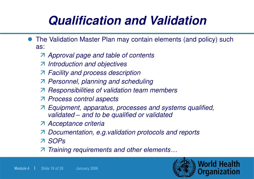 PPT Qualification and Validation PowerPoint Presentation, free