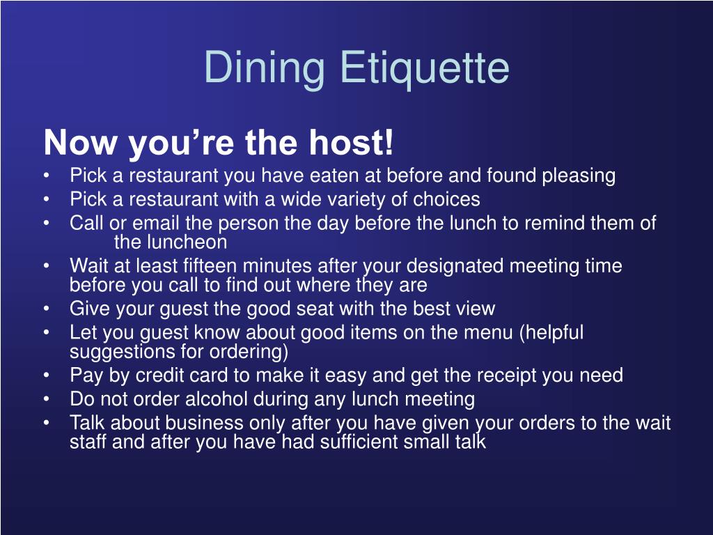 PPT DINING ETIQUETTE is GOOD BUSINESS PowerPoint Presentation, free