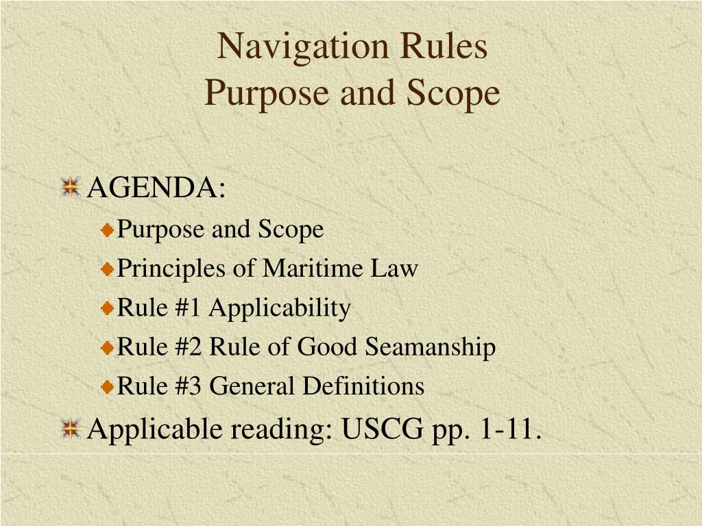 PPT Rules of The Road Purpose and Scope PowerPoint Presentation, free