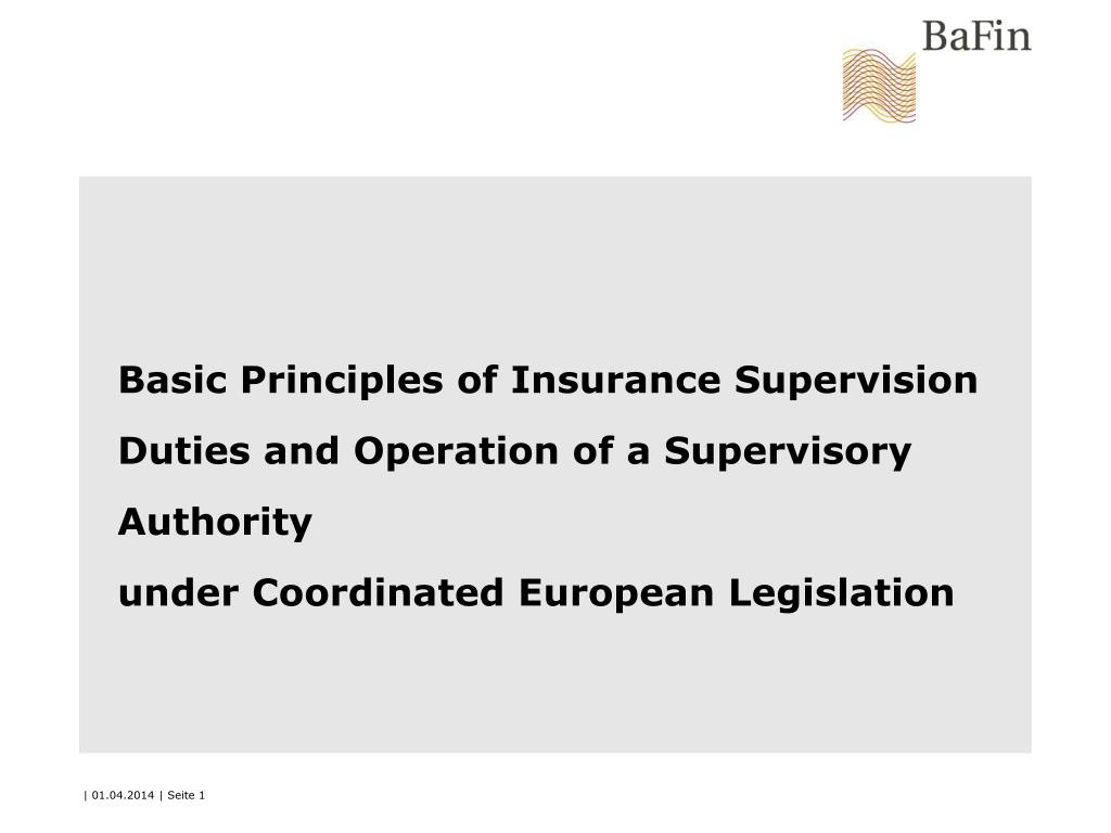 PPT Basic Principles of Insurance Supervision Duties and Operation of