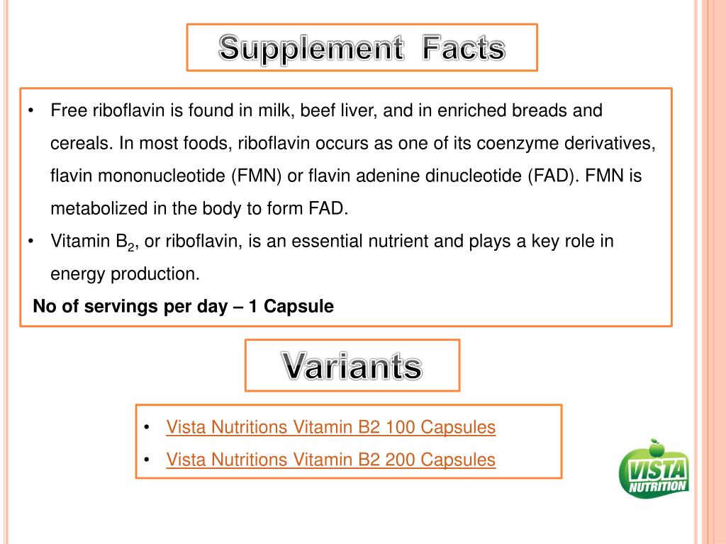 PPT Vista Nutrition Vitamin B2 PowerPoint Presentation, free download