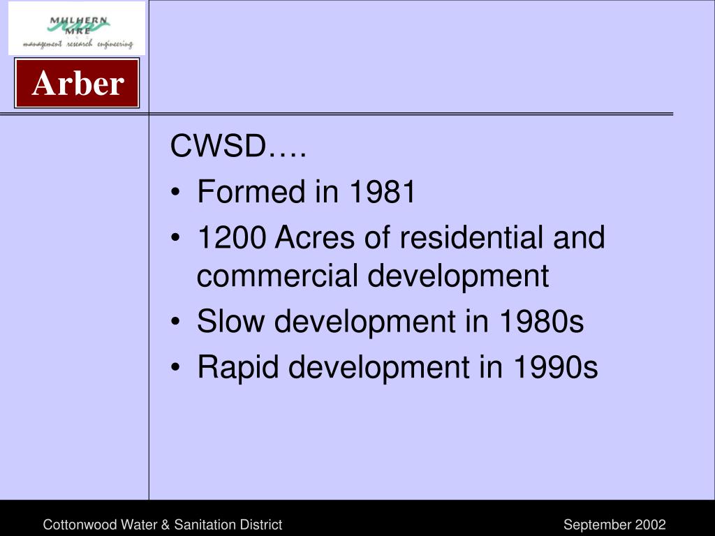 PPT Indirect Potable Reuse at Cottonwood Water and Sanitation District PowerPoint Presentation