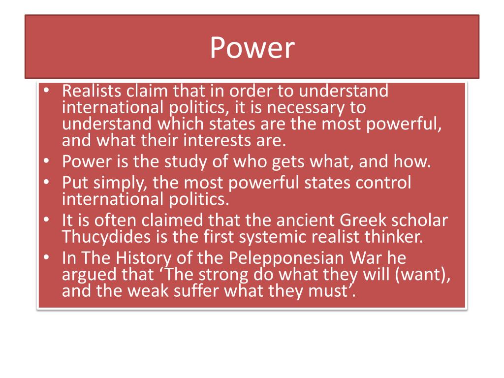 PPT Realist international relations theory PowerPoint Presentation
