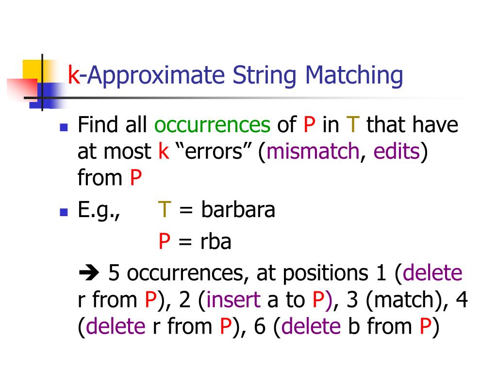 PPT Approximate String Matching using Compressed Suffix Arrays PowerPoint Presentation ID609712