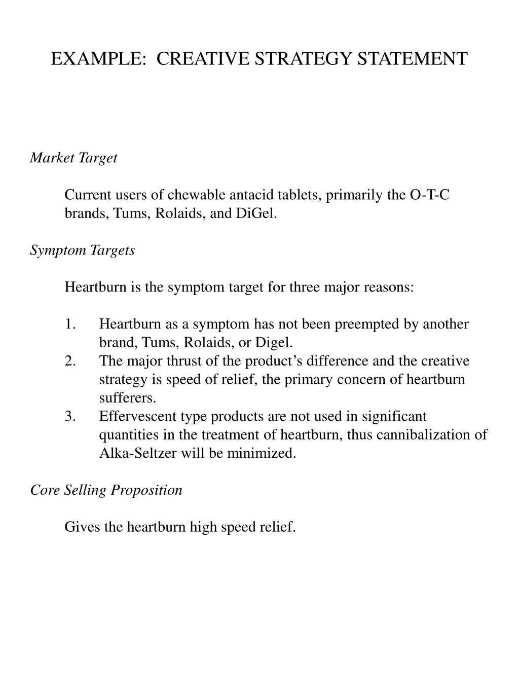 PPT EXAMPLE CREATIVE STRATEGY STATEMENT PowerPoint Presentation