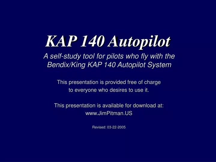 KAP 140 Pilots Guide BendixKing