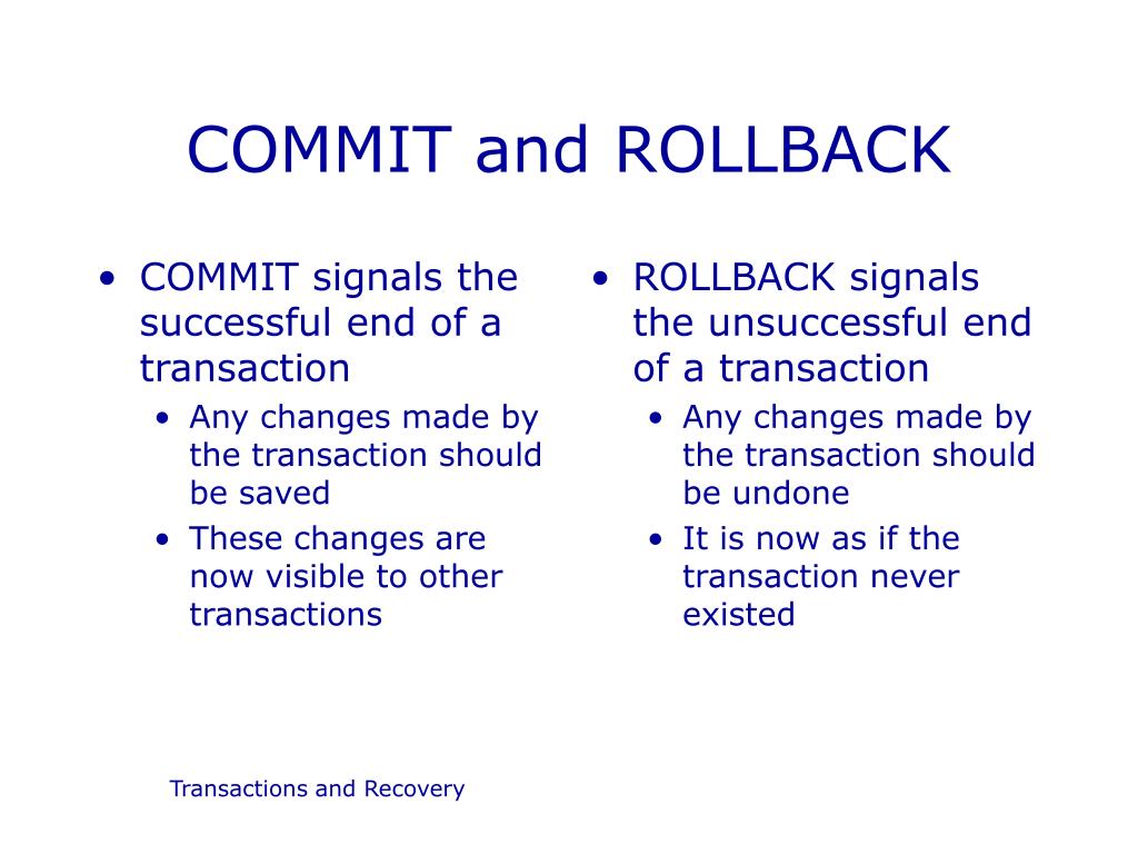 PPT Transactions and Recovery PowerPoint Presentation, free download