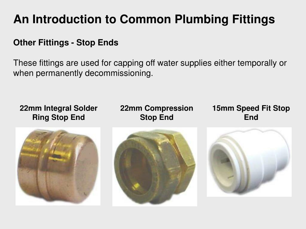 PPT An Introduction to Commonly Used Plumbing Fittings PowerPoint