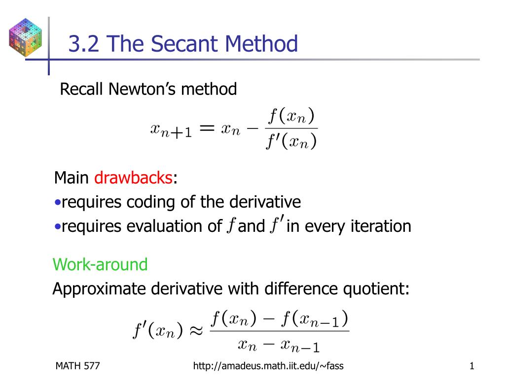 PPT 3.2 The Secant Method PowerPoint Presentation, free download ID