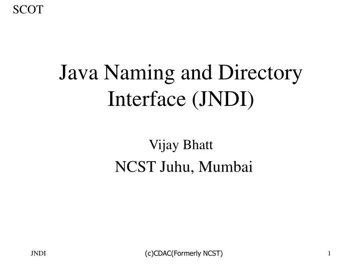 PPT Java Naming and Directory Interface (JNDI) PowerPoint