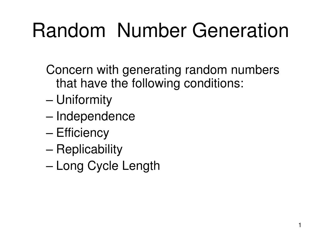 PPT Random Number Generation PowerPoint Presentation, free download