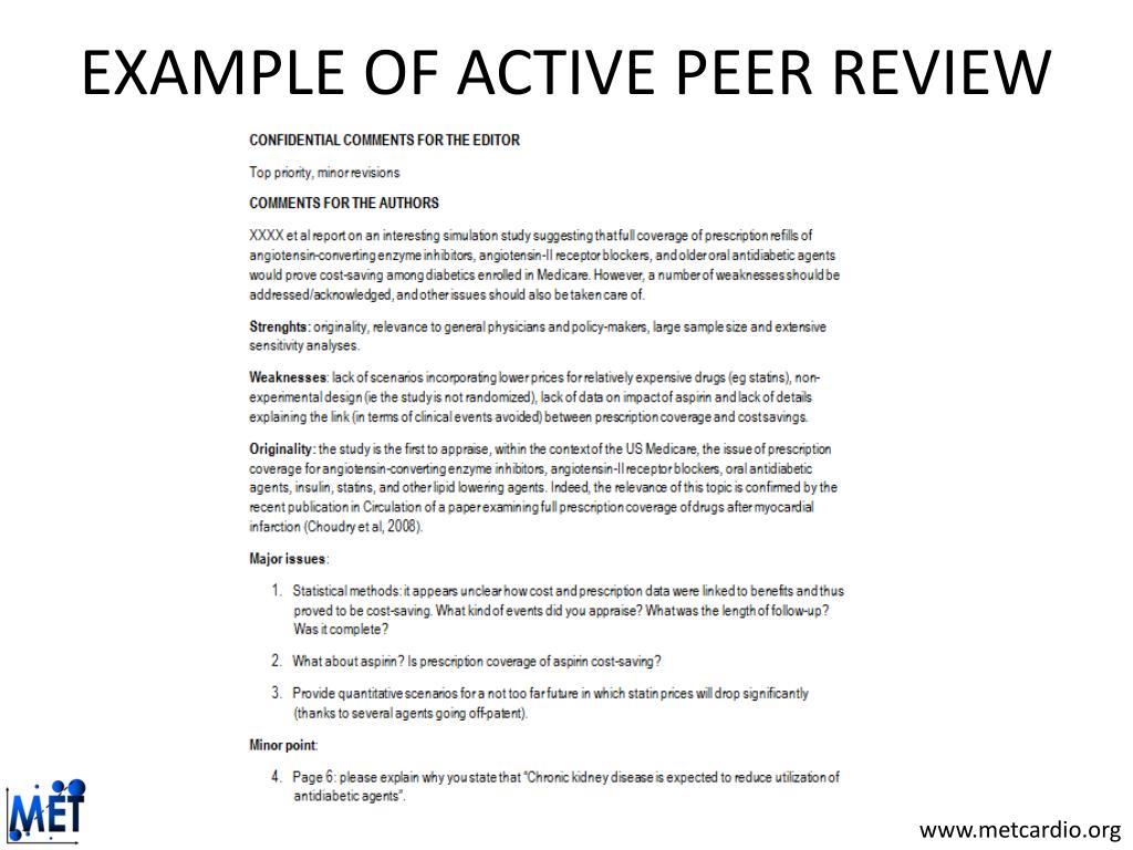 PPT FIRST AID FOR THE PEER REVIEW PROCESS PowerPoint Presentation