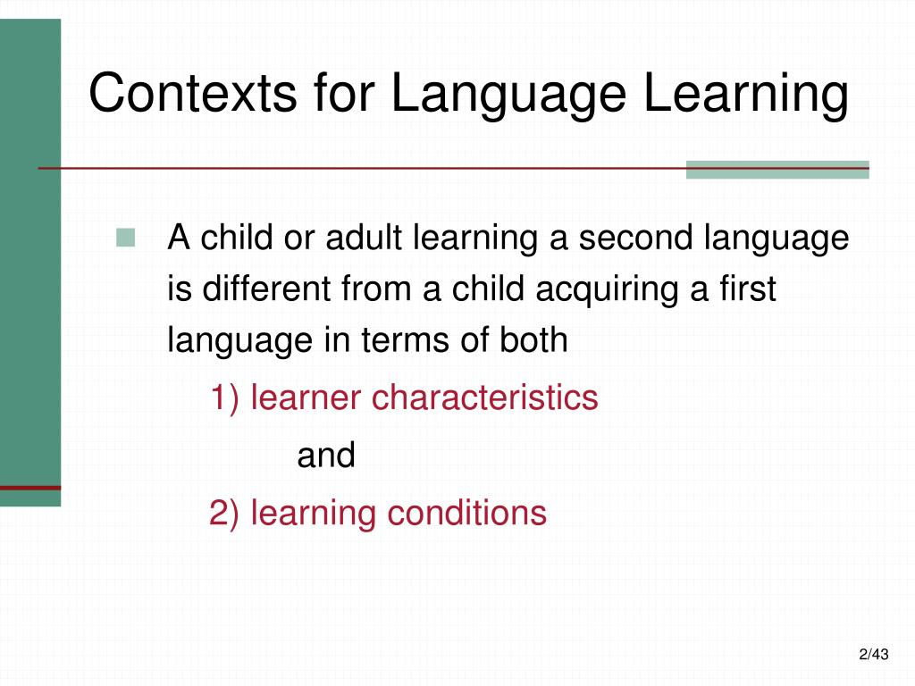 PPT Explaining Second Language Learning PowerPoint Presentation ID