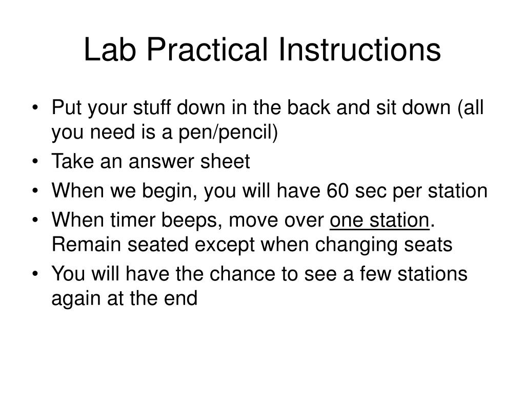 PPT Lab Practical Instructions PowerPoint Presentation, free download