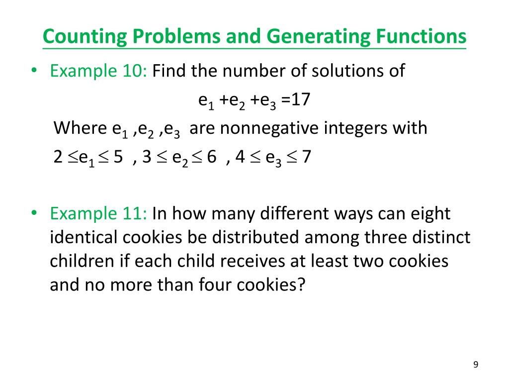 PPT 7.4 Generating Functions PowerPoint Presentation, free download