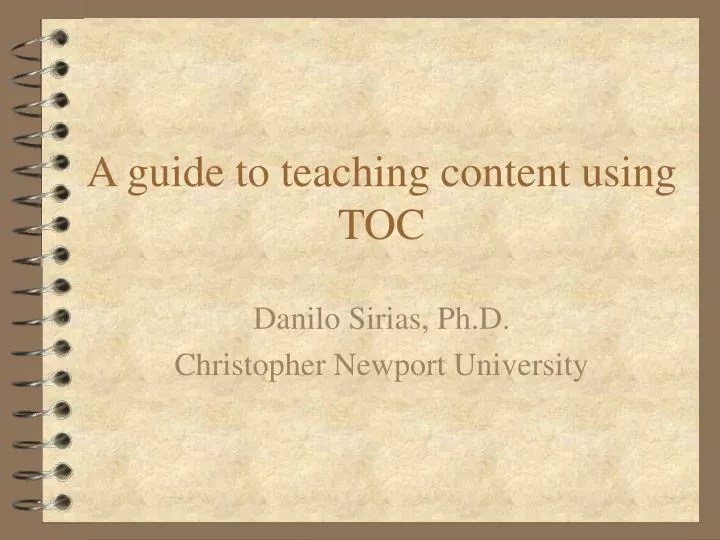 PPT A guide to teaching content using TOC PowerPoint Presentation