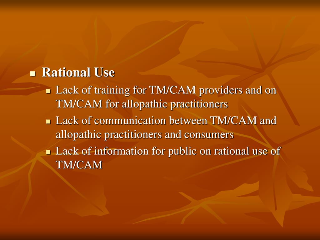 PPT The Role of Traditional Medicine (TM) and Complementary and