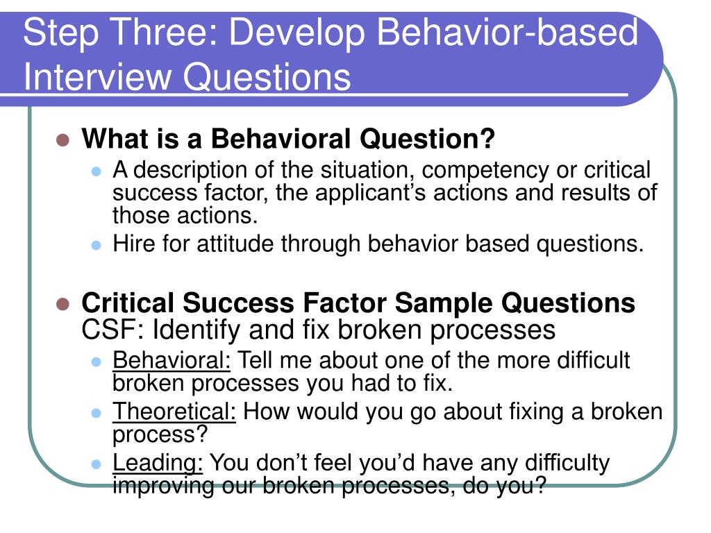 PPT DIY (Do It Yourself) Tutorial The Behavioral Based Interview