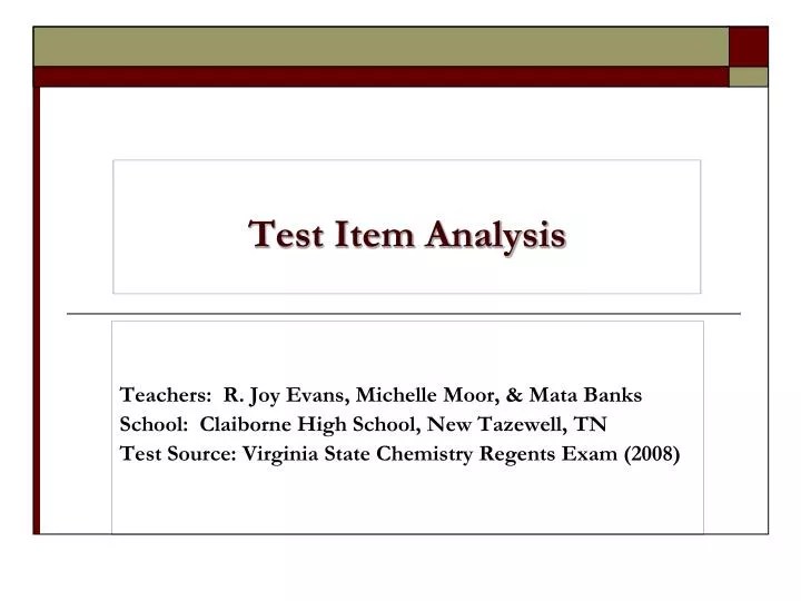 PPT Test Item Analysis PowerPoint Presentation, free download ID627055