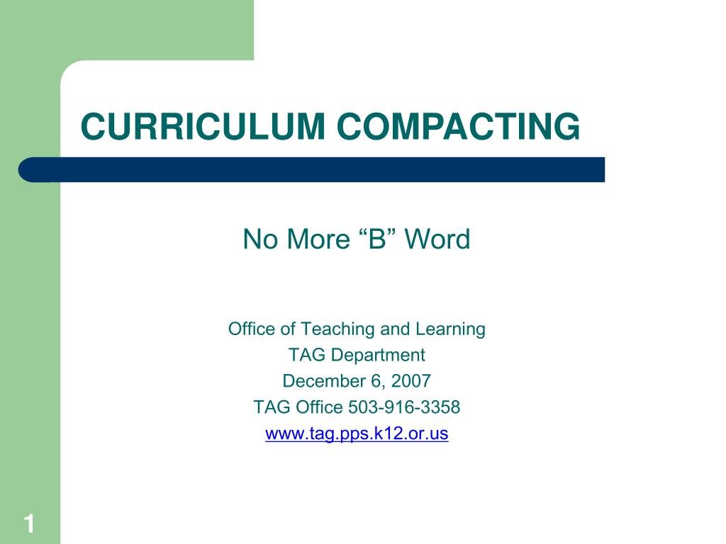 PPT CURRICULUM COMPACTING PowerPoint Presentation, free download ID