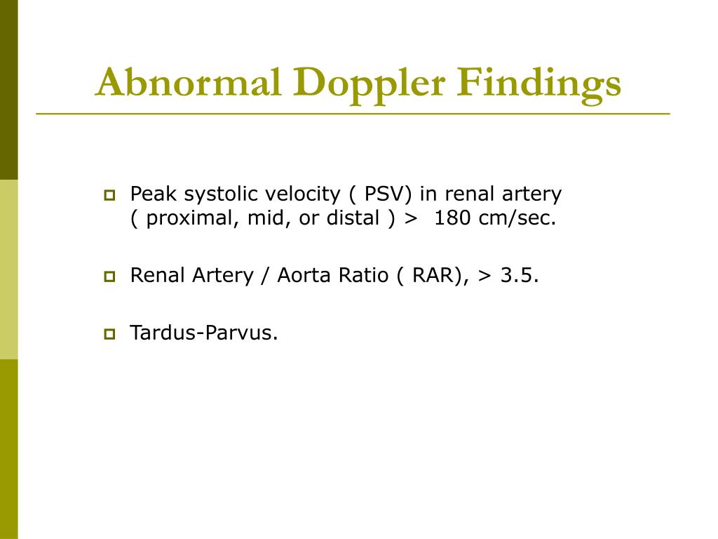 PPT RENAL ARTERY DOPPLER PowerPoint Presentation, free download ID
