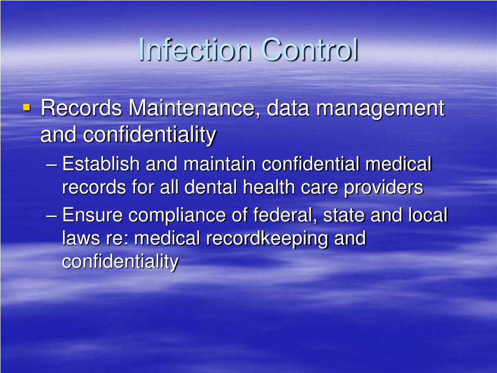 PPT Infection Control in Dental HealthCare Settings PowerPoint