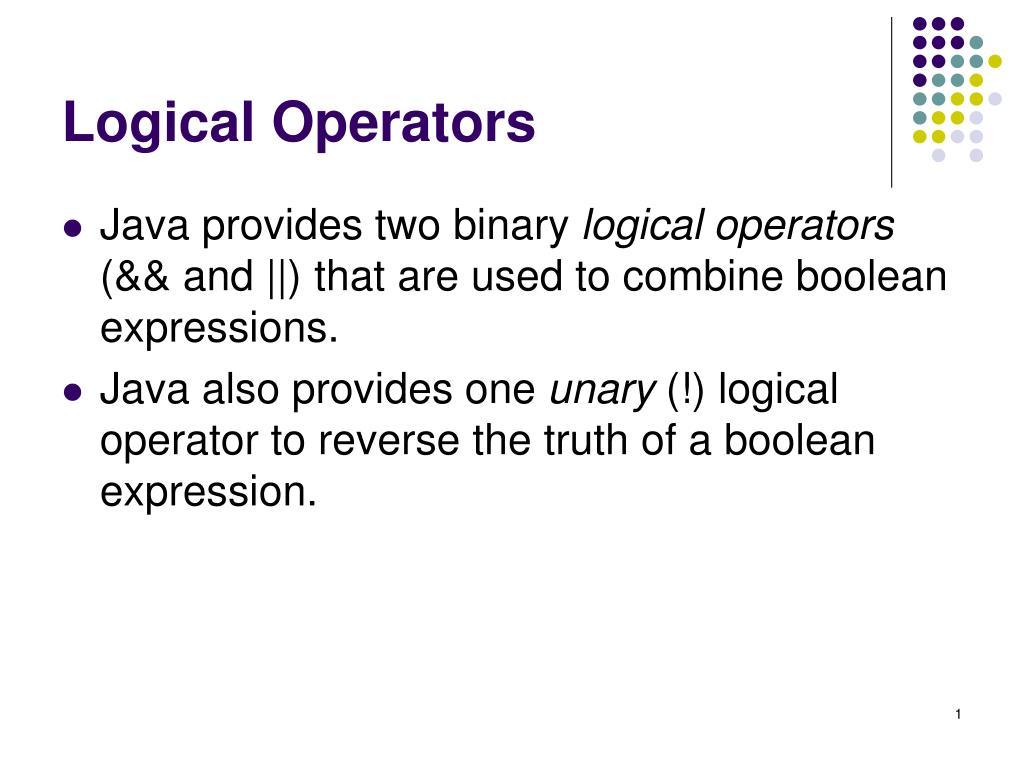 PPT Logical Operators PowerPoint Presentation, free download ID632965