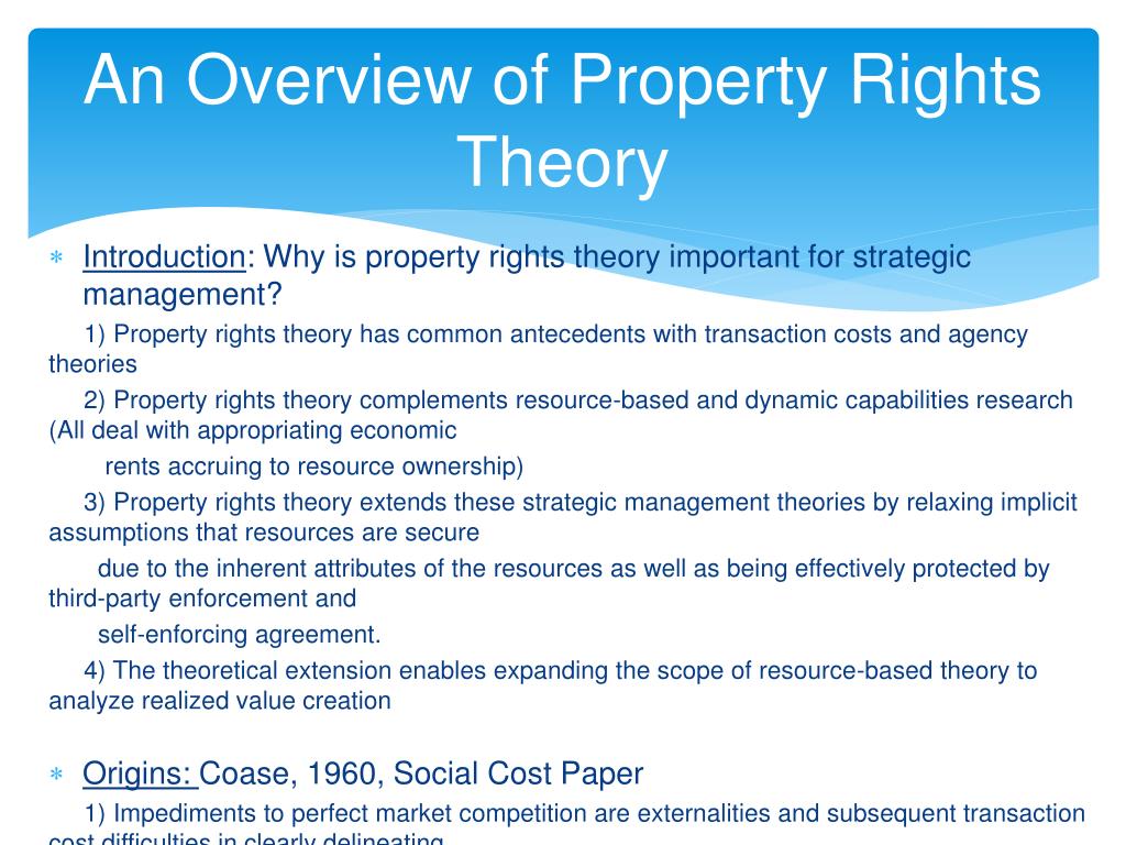 PPT ResourceBased and Property Rights Perspectives on Value Creation