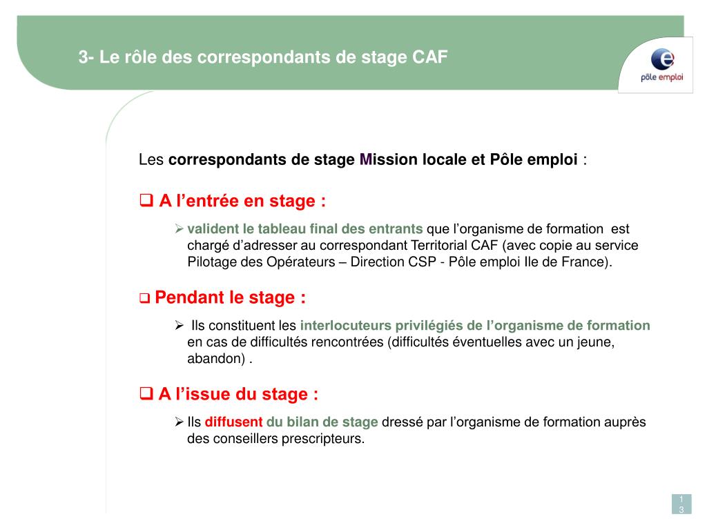 PPT LE CORRESPONDANT DE STAGE CONTRAT FORMATION