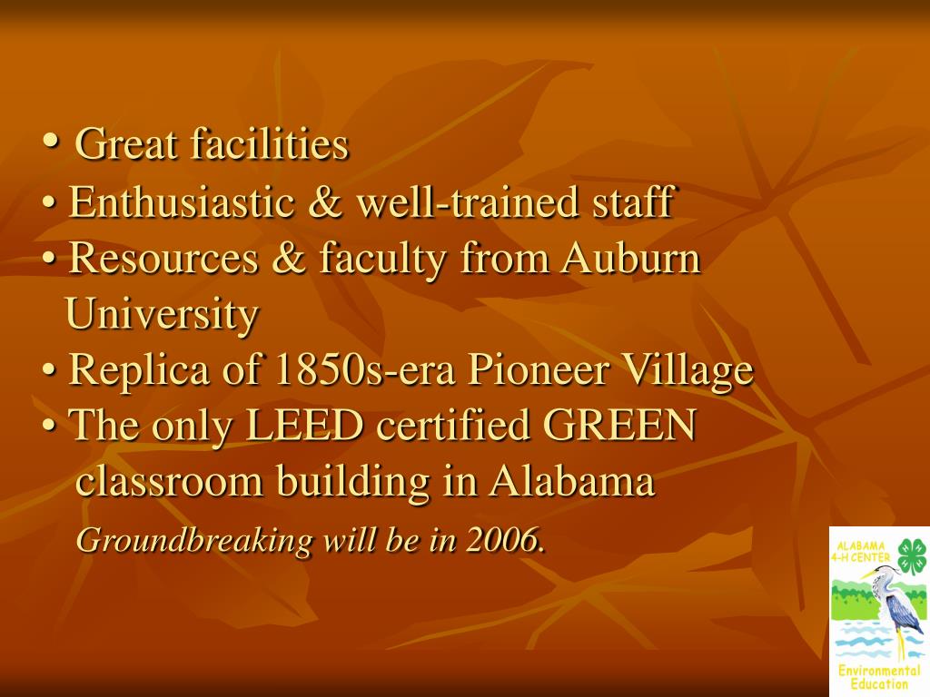 PPT Alabama 4H Center Environmental Field School Extension of